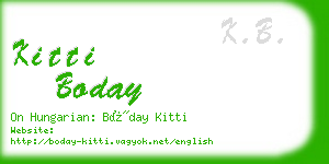 kitti boday business card